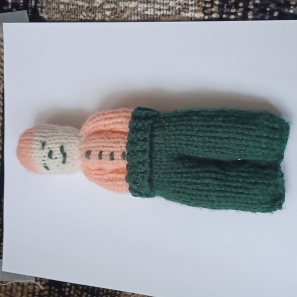 Other - $4 Add-on Handmade Knit Doll with Green Pants